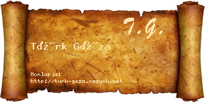 Türk Géza névjegykártya
